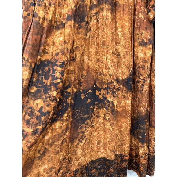 Soft Surroundings Womens Size 18W Orange Black Kaftan Maxi Boho Festival Dress - Picture 3 of 14